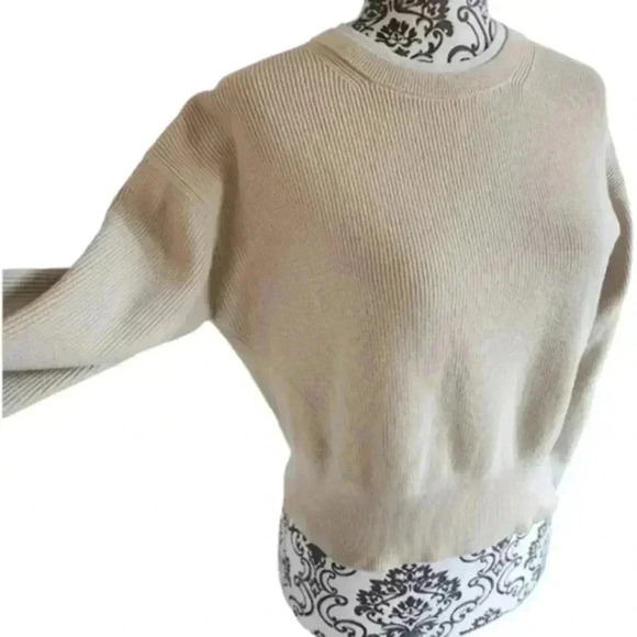 Lululemon Waist Length Crewneck Sweater Chunky Women's 4 Prosecco Lemon Cotton - Picture 6 of 14